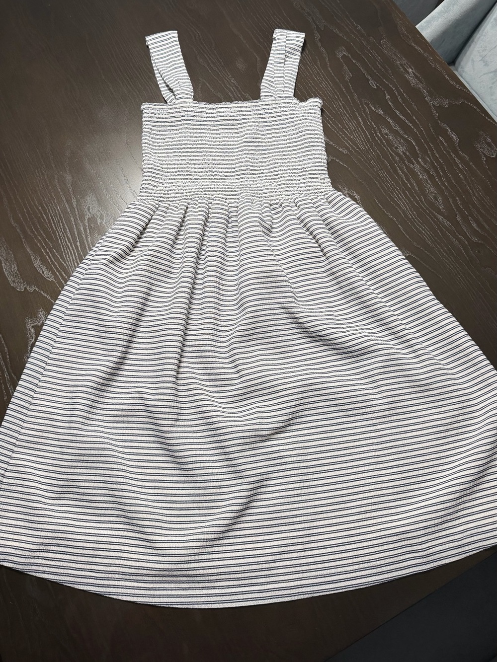 Madewell Texture & Thread Striped Smocked Dress XXS